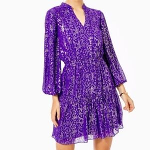 JOELLA SILK DRESS IN CONCORD PURPLE WILDSIDE